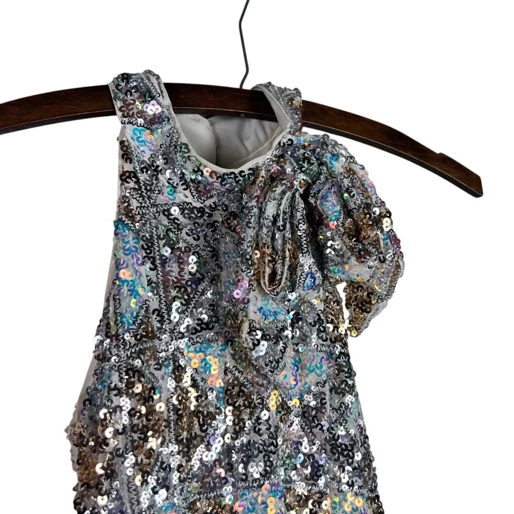 GB Girls Halter Nevk Sequined Fit and Flare Girls‎ Dress SZ 7